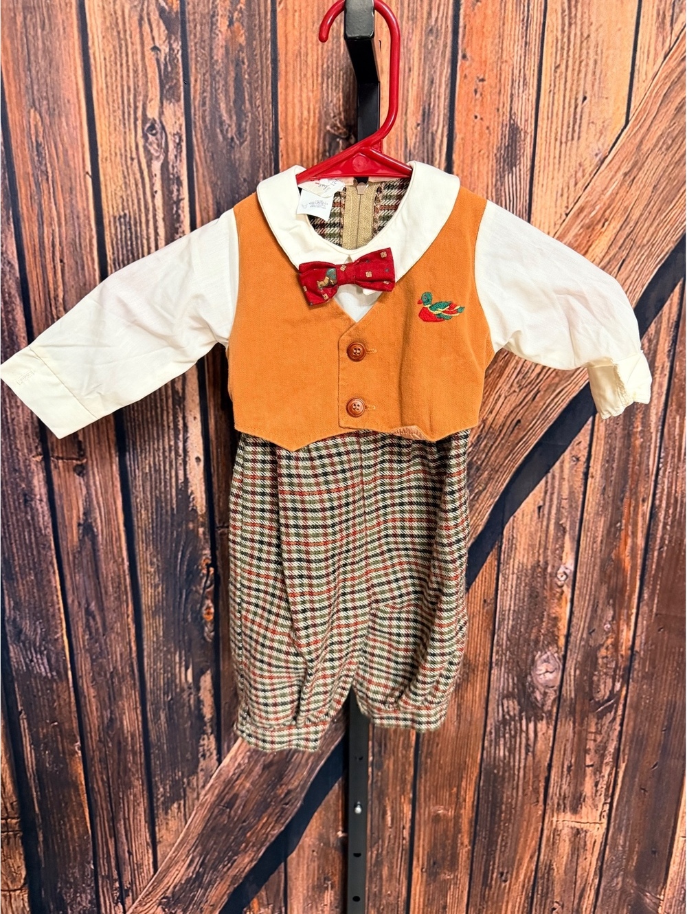 Vintage Good Lad Baby Boy's 12 Months Dressy Romper with Bow Tie and Vest